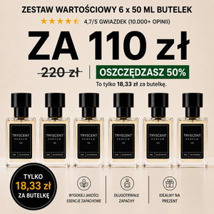 6 buteleczek perfum „Mystik” o pojemności 50 ml