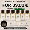6 buteleczek perfum o pojemności 50 ml