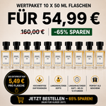 10 buteleczek perfum o pojemności 50 ml