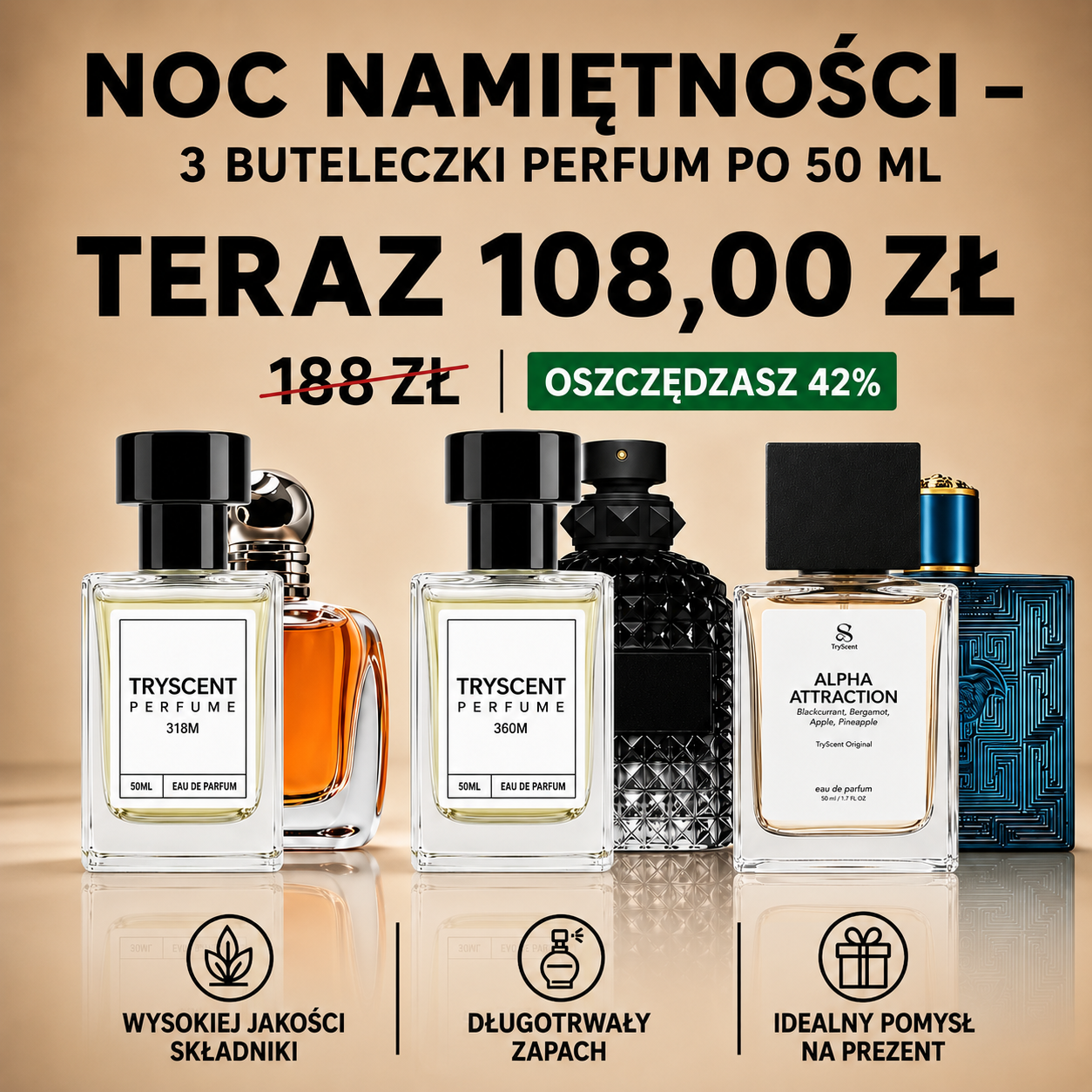 Nacht der Leidenschaft – 3X 50ml Parfümflakons