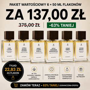 6 buteleczek perfum o pojemności 50 ml